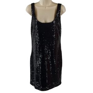 Justify Black Sequins Sleeveless Dress